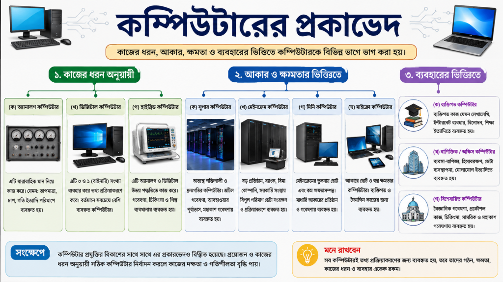 কম্পিউটারের প্রকারভেদ