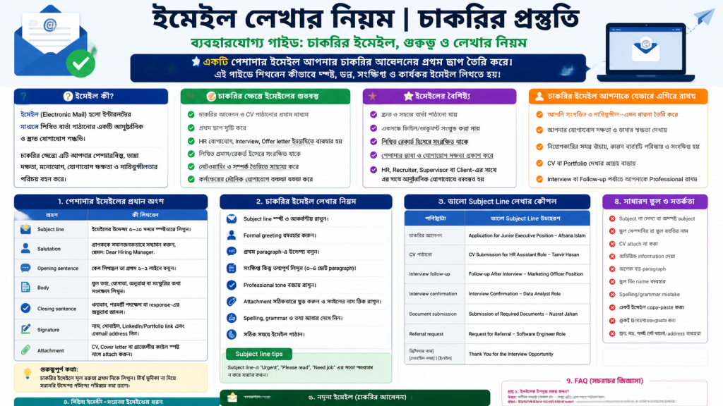 চাকরির ইমেইল লেখার নিয়ম