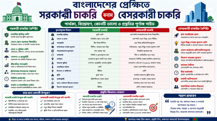 সরকারি চাকরি বনাম বেসরকারি চাকরি