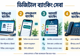 ইন্টারনেট ব্যাংকিং এসএমএস অ্যালার্ট ও আইভিআর সেবার তুলনামূলক চিত্র।