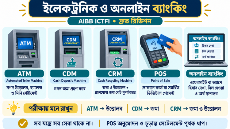 ATM, CDM ও CRM, POS